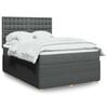 vidaXL Box Spring Bed with Mattress Dark Grey Double Fabric