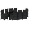 vidaXL Garden Dining Set 9 pcs Black Poly Rattan