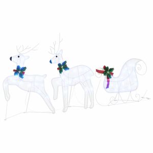 vidaXL LED Reindeers 3 pcs Cold White Fabric