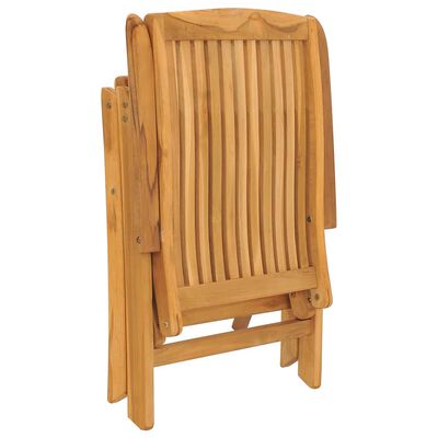 vidaXL Reclining Garden Chairs with Cushions 2 pcs Solid Wood Teak