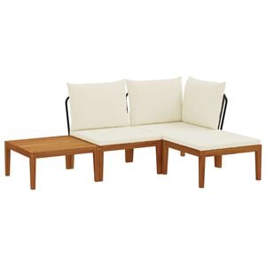 vidaXL 4 pcs Solid Acacia Wood & Rope Natural