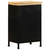 vidaXL Sideboard | Black | Rough mango wood | Medium | Industrial Sideboard