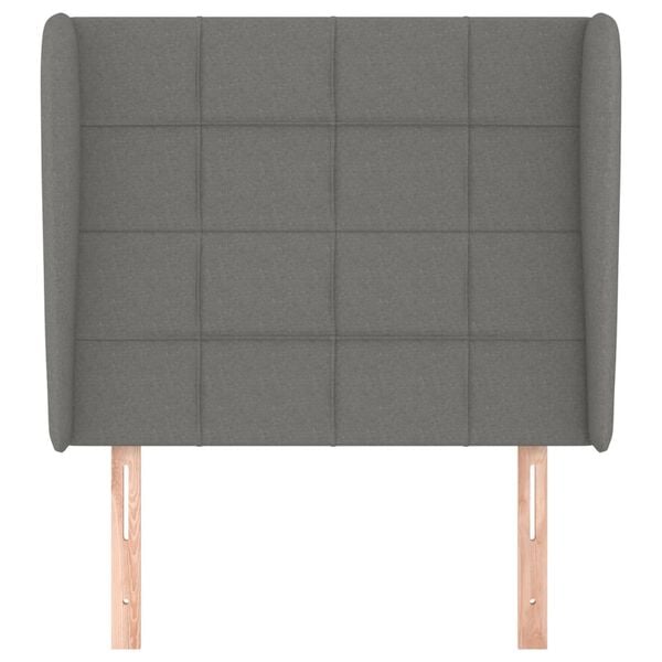 vidaXL Headboard with Ears Dark Grey 83 cm Fabric