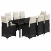 vidaXL 9 Piece Garden Bistro Set with Cushions Black Poly Rattan