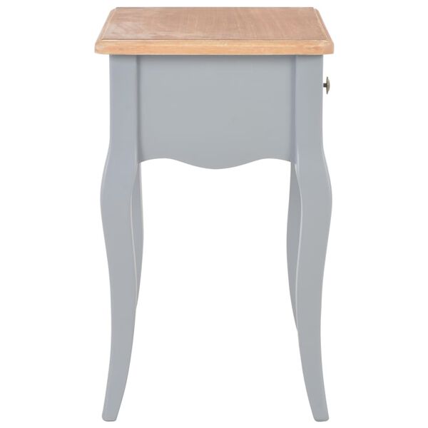 vidaXL Nightstand Grey and Brown 40x30x50 cm Solid Pine Wood
