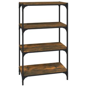 vidaXL Book Cabinet Smoked Oak 60x33x100 cm Engineered Wood and Steel