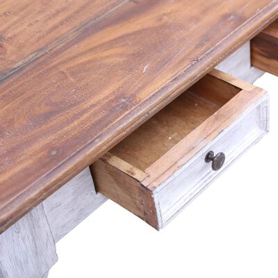 vidaXL Desk with Drawers White 117x57x75 cm Solid Reclaimed Wood