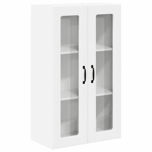 vidaXL Wall Glass Cabinet LUCCA White 60 x 31 x 100 cm Engineered Wood