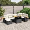 vidaXL 8 Piece Garden Sofa Set with Cushions Black Poly Rattan