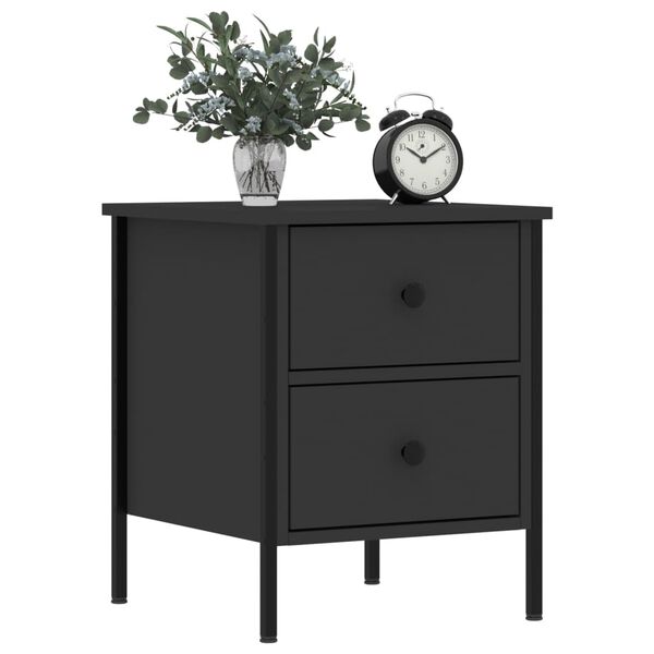 vidaXL Bedside Cabinets 2 pcs Black 40x42x50 cm Engineered Wood