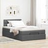 vidaXL Ottoman Bed with Mattress Dark Grey King Single Fabric