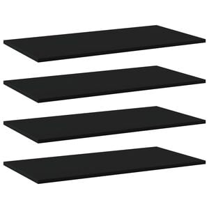 vidaXL Bookshelf Boards 4 pcs Black 80x40x1,5 cm Engineered Wood
