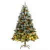 vidaXL Artificial Hinged Christmas Tree 300 LEDs 180 cm