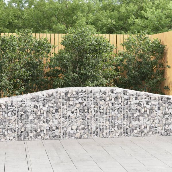 vidaXL Arched Gabion Baskets 10 pcs 400x50x60/80 cm Galvanised Iron