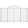 vidaXL Arched Gabion Baskets 10 pcs 200x50x100/120 cm Galvanised Iron