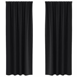 vidaXL Blackout Curtains with Rings 2 pcs Black 245 x 140 cm Polyester