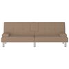vidaXL Sofa Bed with Cup Holders Cappuccino Faux Leather