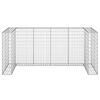 vidaXL Gabion Wall for Garbage Bins Galvanised Steel 254x100x110 cm
