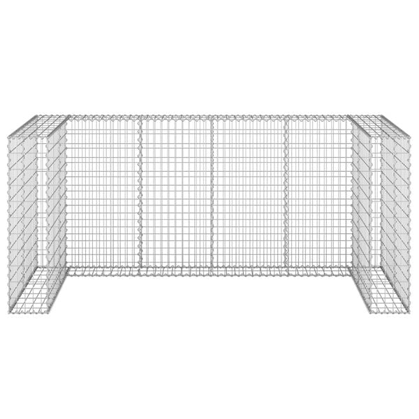 vidaXL Gabion Wall for Garbage Bins Galvanised Steel 254x100x110 cm
