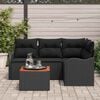 vidaXL Garden Sofa Set 5 pcs Black