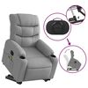 vidaXL Electric Stand up Massage Recliner Chair Light Grey Fabric
