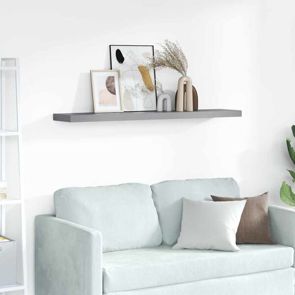vidaXL Floating Wall Shelf Grey 120x23.5x3.8 cm MDF