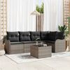 vidaXL Garden Sofa Set with Cushion 6 pcs Grey Poly rattan