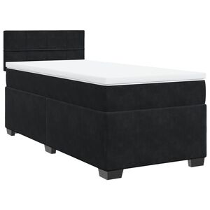 vidaXL Box Spring Bed with Mattress Black King Single Velvet