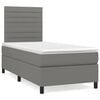 vidaXL Box Spring Bed with Mattress Dark Grey 107x203 cm King Single Fabric