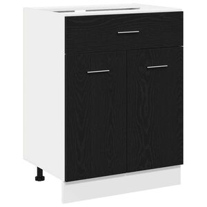 vidaXL Hanging Cabinet Black Oak 60 x 46 x 81.5 cm Engineered Wood