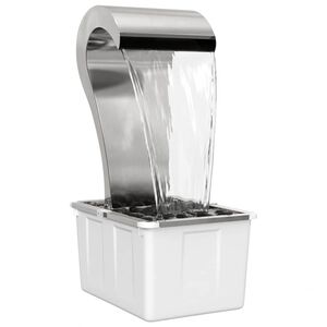 vidaXL Garden Waterfall Stainless Steel 304 54.5 x 34 x 83 cm Silver