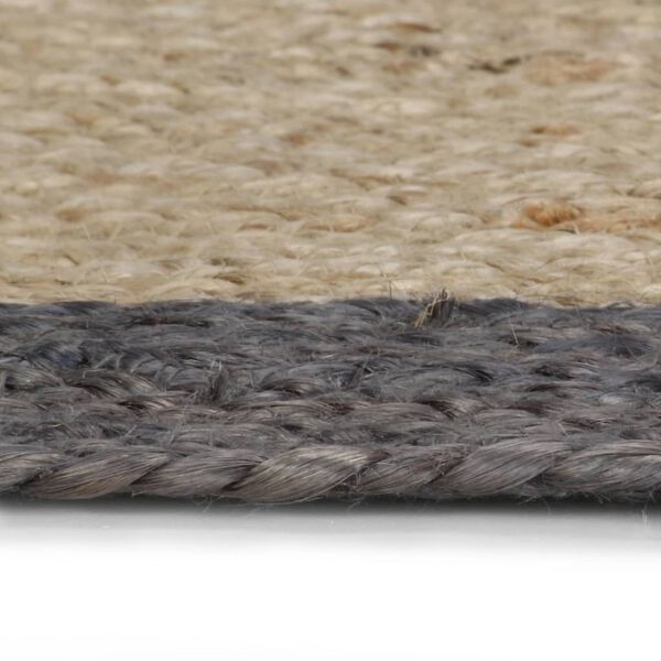vidaXL Handmade Rug Jute with Dark Grey Border 120 cm