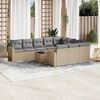 vidaXL 11 Piece Garden Sofa Set with Cushions Beige Poly Rattan