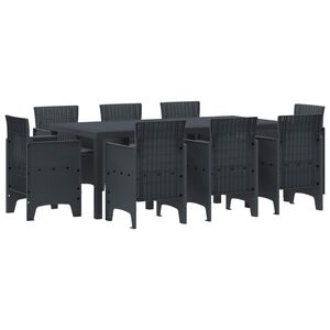 vidaXL Garden Dining Set 9 pcs Anthracite Polypropylene