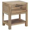 vidaXL Nightstand | Natural wood | Solid Acacia wood, MDF, Acacia veneer | Small