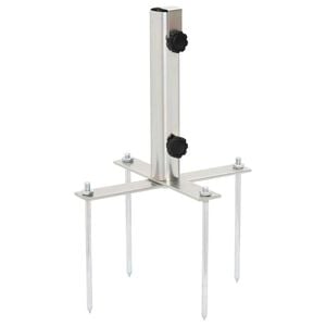 vidaXL Parasol Base with Ground Spikes for &Oslash;32-38 mm Silver Steel