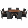 vidaXL Furniture Sets 9 pcs Black and Cream Poly Rattan