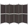 vidaXL 6-Panel Room Divider Brown 300x180 cm Fabric