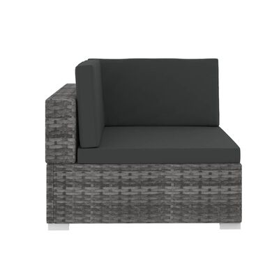 vidaXL 4 Piece Garden Sofa Set with Cushions Poly Rattan Grey