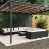 vidaXL 12 Piece Garden Lounge Set with Cushions Poly Rattan Black