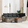 vidaXL Garden Sofa Set with Cushion 7 pcs Grey Poly rattan