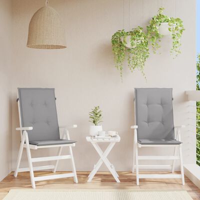 vidaXL Garden Highback Chair Cushions 2 pcs Grey 120x50x3 cm Fabric