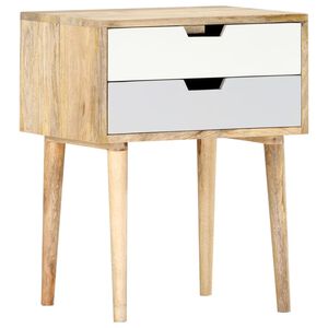 vidaXL Bedside Cabinet | Brown and Multicolour | Solid Mango Wood