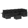 vidaXL 8 Piece Garden Sofa Set with Cushions Black Poly Rattan