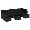 vidaXL Sofa Set 8 pcs Black [Synthetic]: Poly Rattan