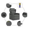 vidaXL Massage Recliner Chair Dark Grey Fabric