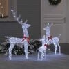 vidaXL Reindeer Family 3 pcs Cold white 68 x 26 x 127 cm Fabric