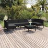 vidaXL 8 Piece Garden Lounge Set with Cushions Poly Rattan Black