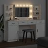 vidaXL Dressing Table Set with Drawer 3 pcs White Engineered Wood