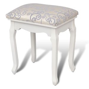 vidaXL Dressing Stool Warm White Fabric